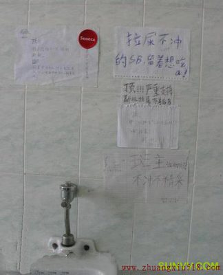 对于公共厕所的爱护应当以板油为最,他们会进行BBS式的爱护