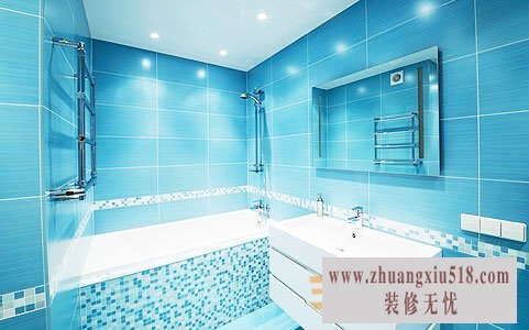 蓝色瓷砖卫生间装修效果图
