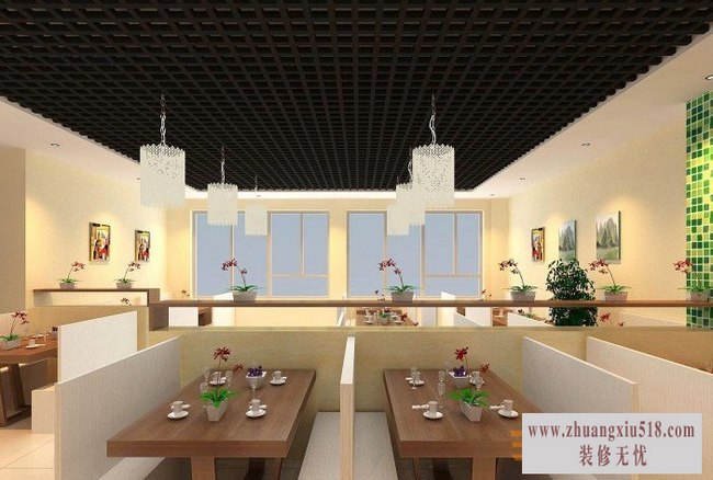 现代简约火锅店装修效果图10