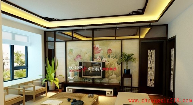 中式客厅电视背景墙装修效果图大全最新图片