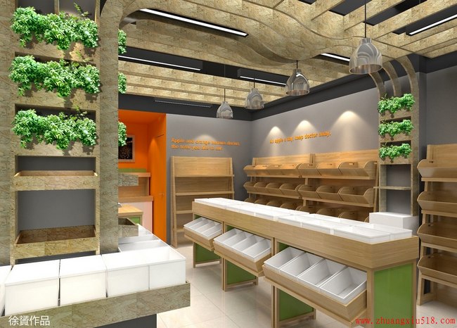 混搭水果店产品展示设计效果图
