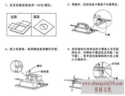 嵌入式吸顶灯安装方法及安装注意事项