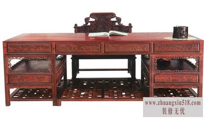 红木办公桌图片