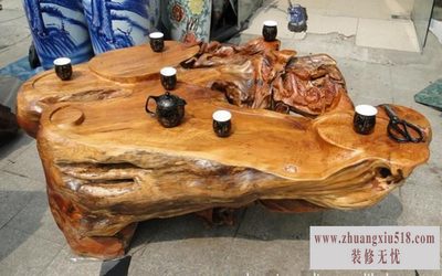 树根茶几翻新