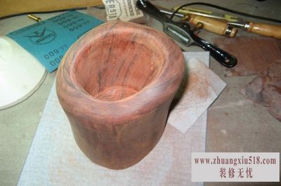 红木笔筒制作